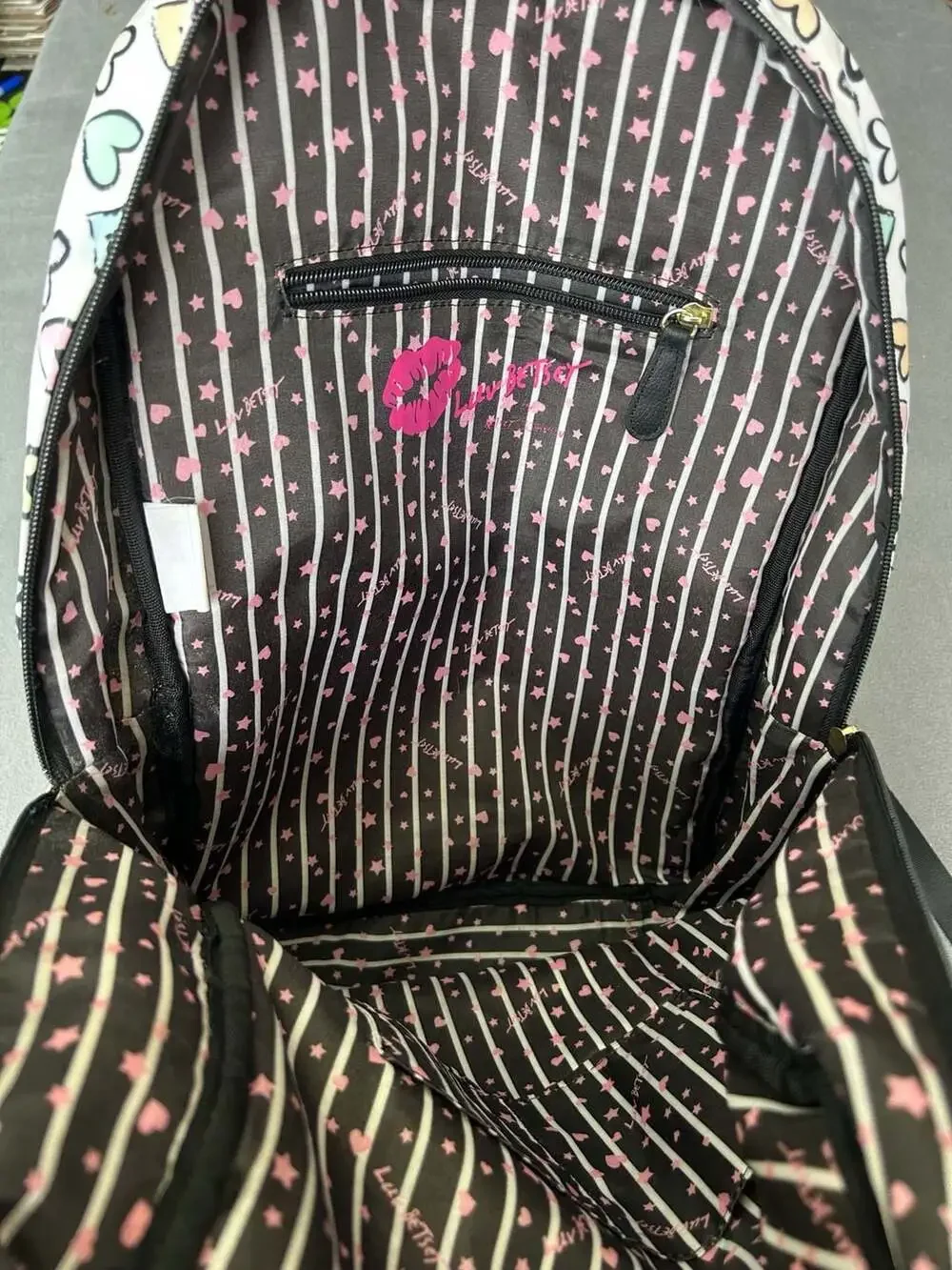 Luv Betsey by Betsey Johnson Pastel Hearts Pattern Backpack